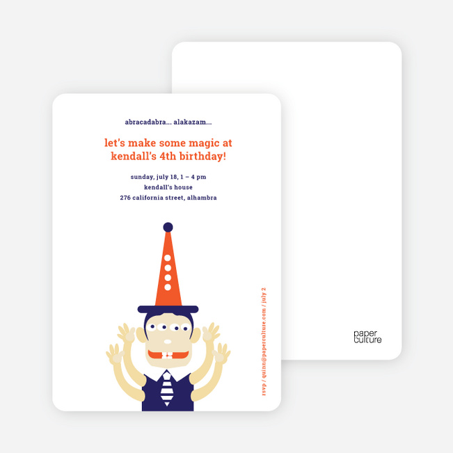 Abracadabra Magic Birthday Invitation - Eggplant