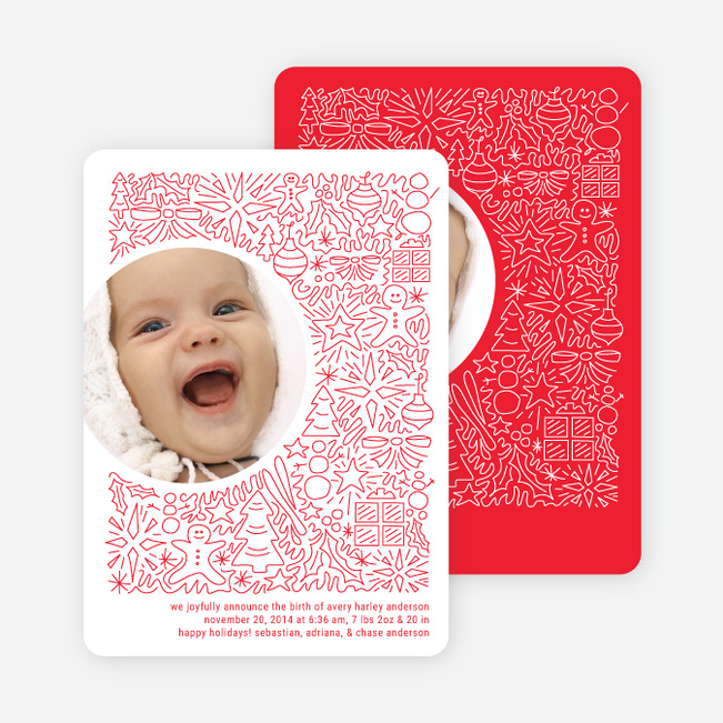 Holiday Baby Announcements: Spirit of the Holidays - White
