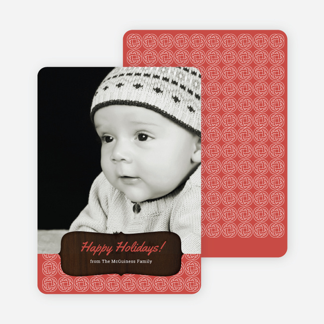 Wood Carving Holiday Cards - Red