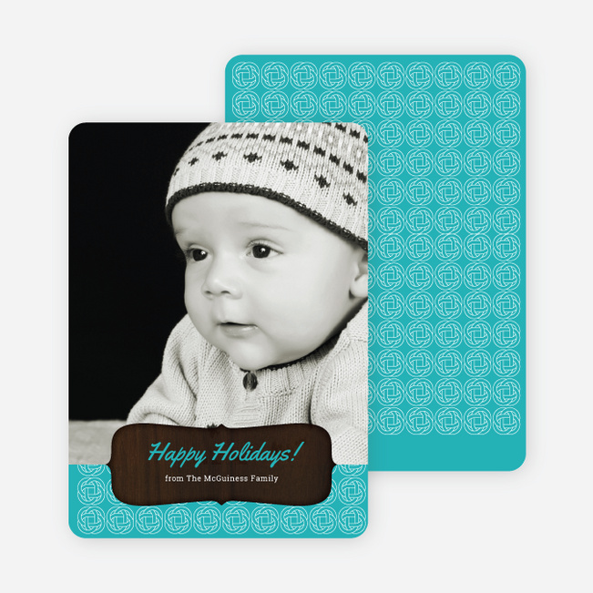 Wood Carving Holiday Cards - Blue