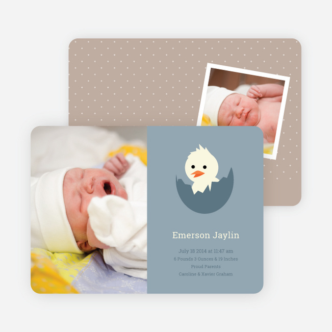 Your Newborn Has Hatched: Modern Baby Announcement - Slate Grey