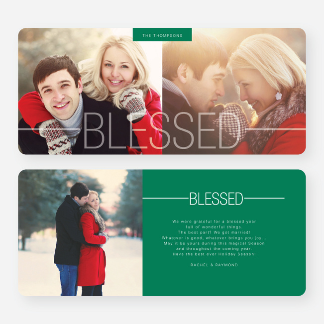 Blessed Christmas Cards - Green