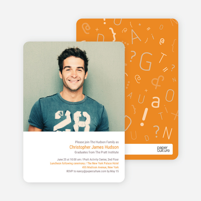 Formulas, Letters and Names Graduation Invitations - Carrot