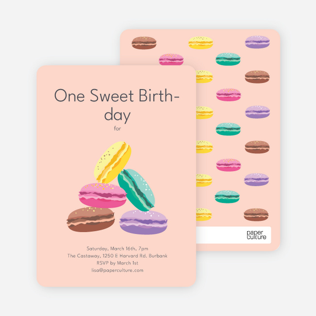 Macaron Party Invitations - Orange