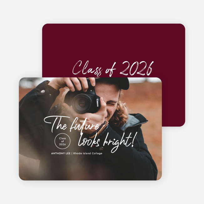 Minimally Scripted Graduation Announcements & Graduation Invitations - Red