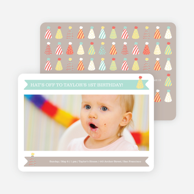 Modern Photo Birthday Invitations - Blue