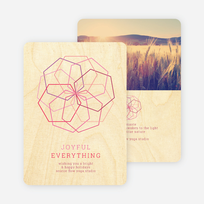 Modern Snowflake Cards - Red
