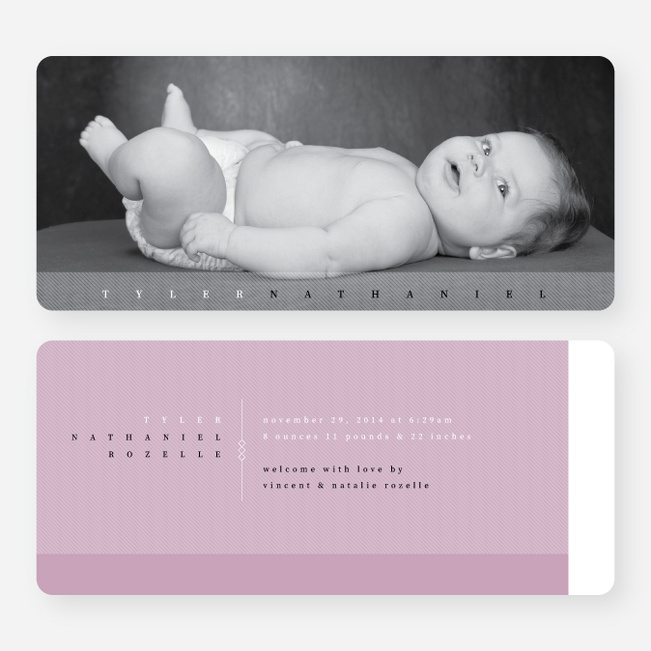 Modern Studio Birth Announcements - Pink
