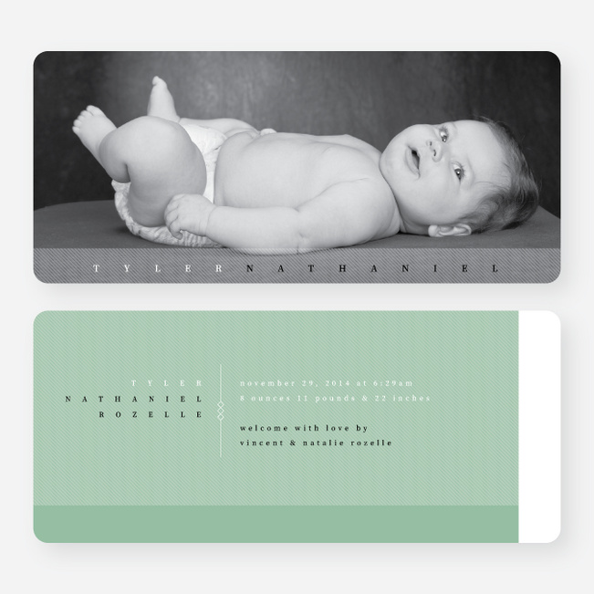 Modern Studio Birth Announcements - Green