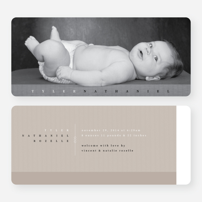 Modern Studio Birth Announcements - Brown