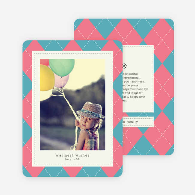 Plaid Wishes Holiday Photo Cards - Red