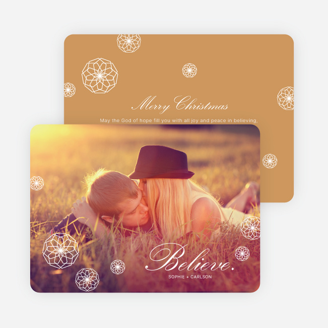 Retro Snowflake Holiday Cards - Beige