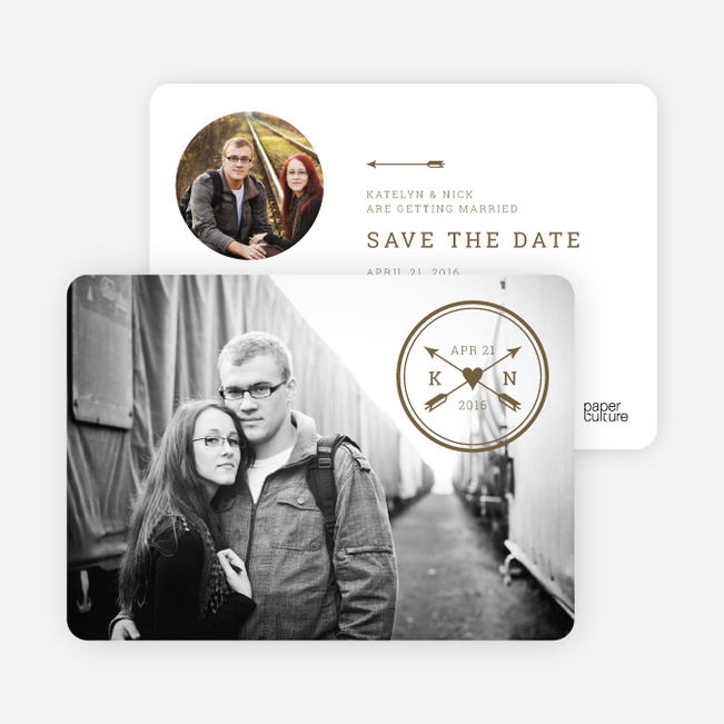 Shot Through the Heart Save the Date Cards - Brown