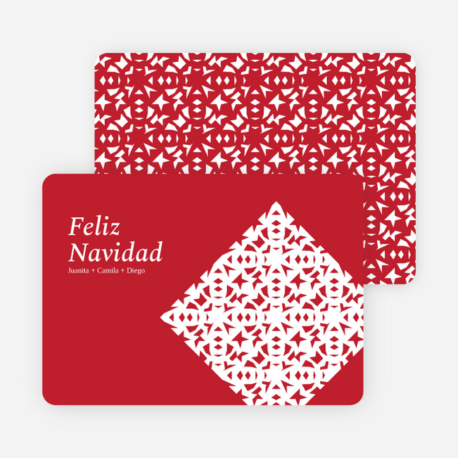 Paper Snowflake Feliz Navidad Cards - Red