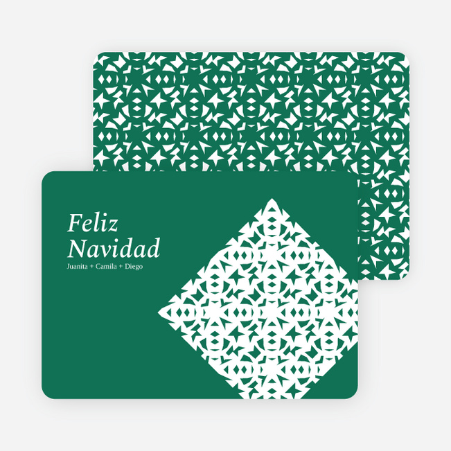 Paper Snowflake Feliz Navidad Cards - Green