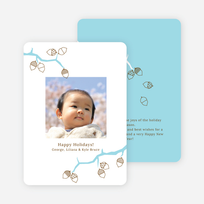 Acorns and the Circle of Life Holiday Photo Cards - Aquamarine