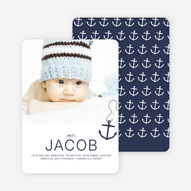 Anchors Away Birth Announcements - Blue