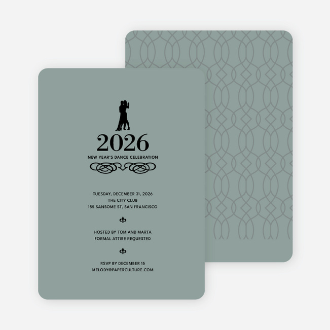 Dance Dance Not So Revolution New Year’s Invitations - Grey