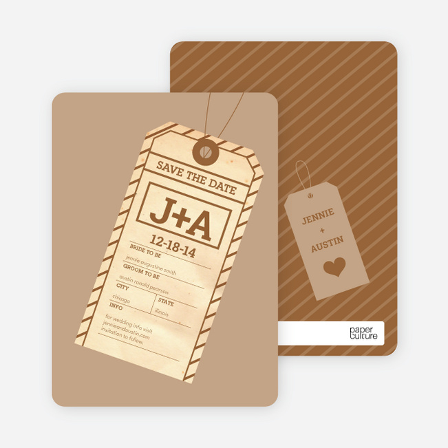 Destination Wedding Save the Date Cards - Bronze