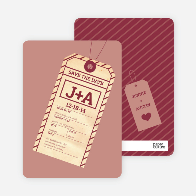 Destination Wedding Save the Date Cards - Crimson