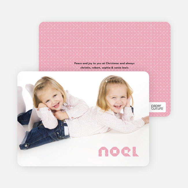 First Noel Christmas Photo Cards - Cotton Candy Pink