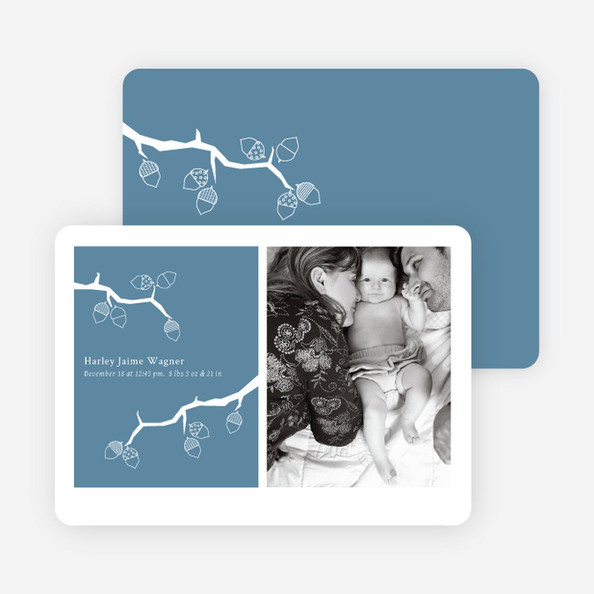 Holiday Birth Announcements: Expanding the Family Tree - Mystic Blue