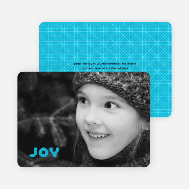 Joy Modern Holiday Photo Card - Sky Blue