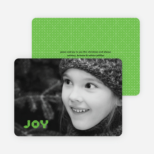 Joy Modern Holiday Photo Card - Apple Green