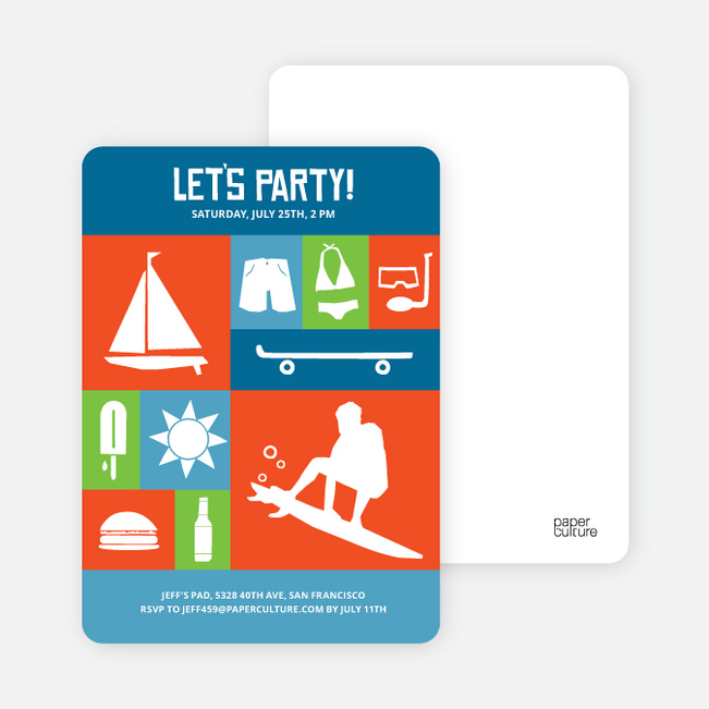 Let’s Get this Party Started Invitations - Cobalt