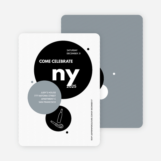 New Year’s Eve Party Invitations - Black