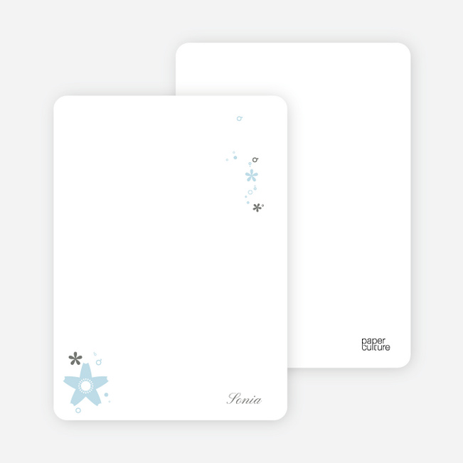 Note Cards: ‘Floral Bridal Shower’ cards. - Baby Blue