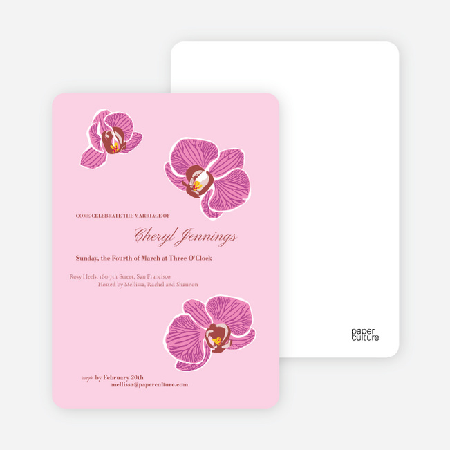 Orchid Bridal Shower Invitations - Cotton Candy