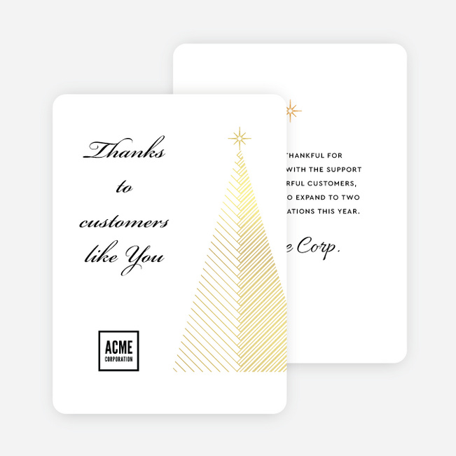 Peaceful Foil Blessings Business Holiday Cards & Business Christmas Cards - Black
