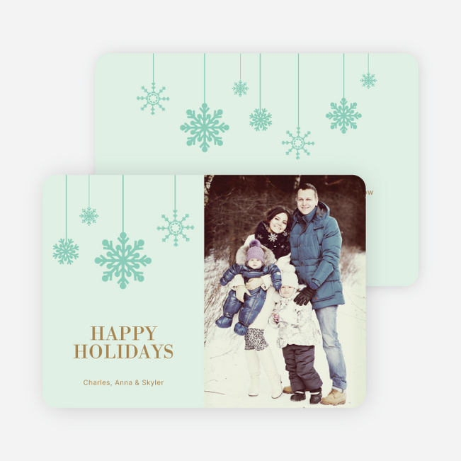 Snowflake Ornaments Holiday Cards - Green