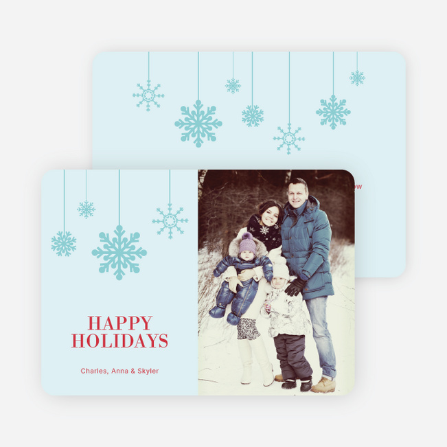 Snowflake Ornaments Holiday Cards - Blue