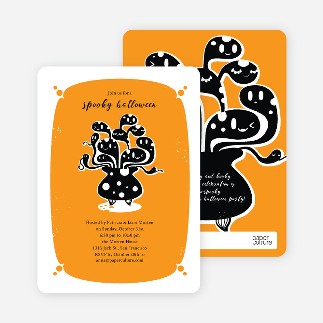 Witches Brewing Halloween Party Invitations - Light Orance