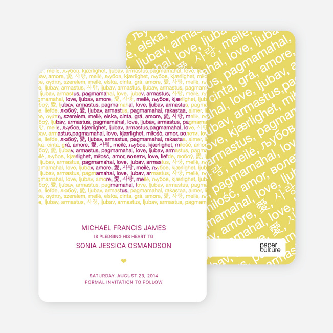 Words of Love Save the Date Cards - Amethyst