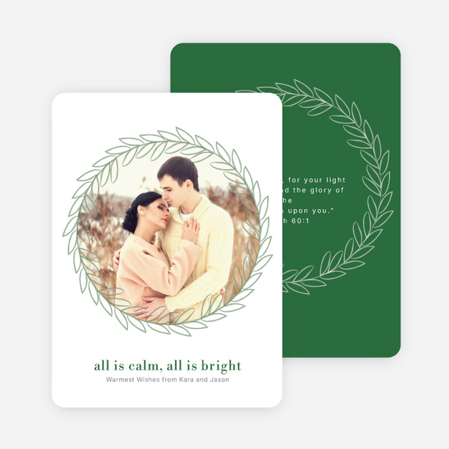 All is Calm, All is Bright Christmas Cards - Green