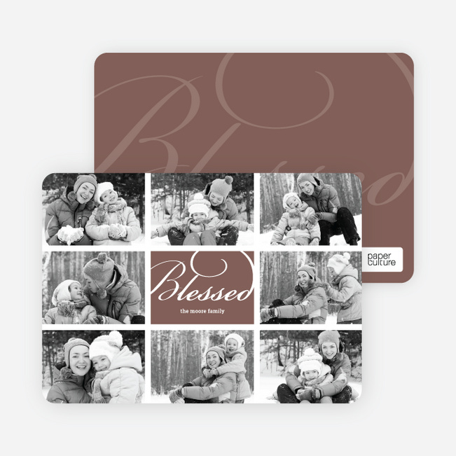 Brady Bunch Holiday Photo Cards - Russet