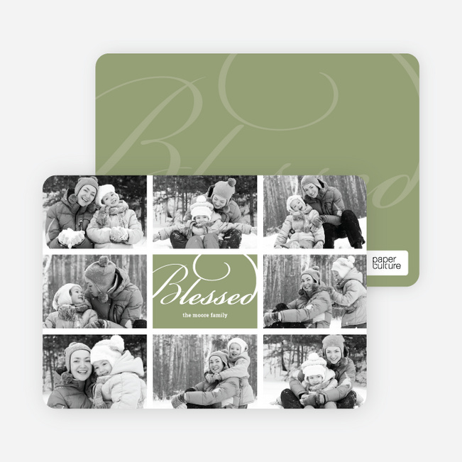 Brady Bunch Holiday Photo Cards - Celadon
