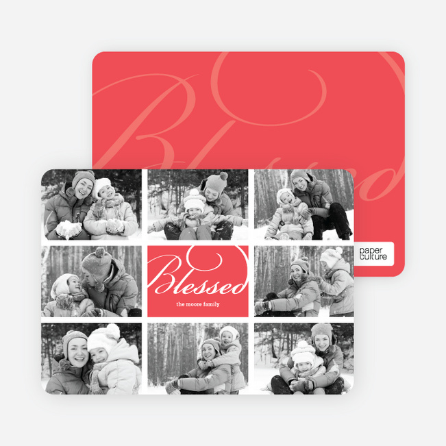 Brady Bunch Holiday Photo Cards - Pomegranate
