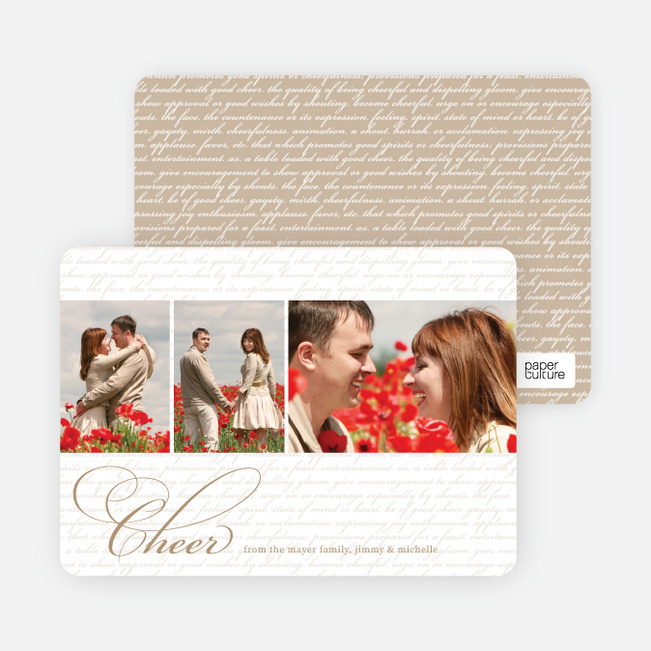 Cheer Script Holiday Photo Cards - Caramel