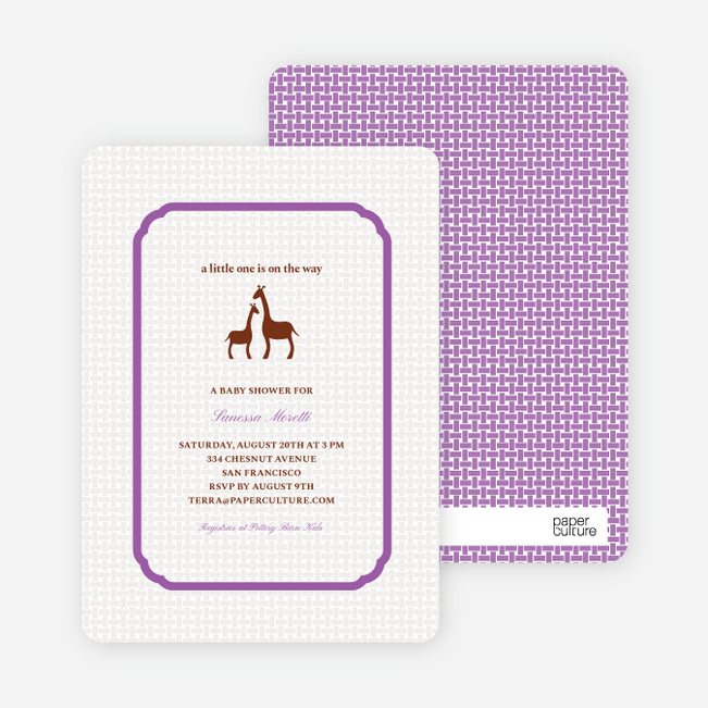 Classic Giraffe Baby Shower Invitation - Orchid