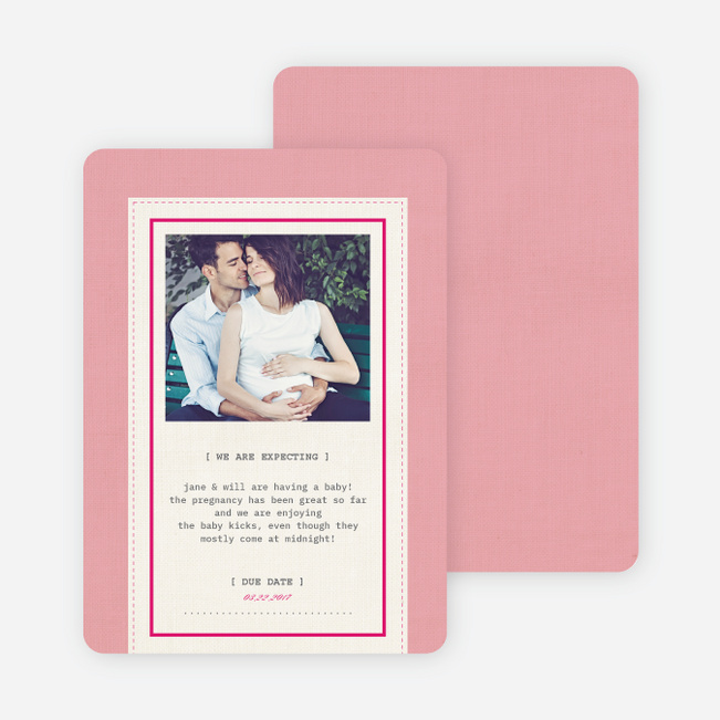 Fabric Frame Pregnancy Announcements - Bubble Gum