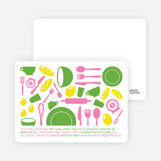 Iron Chef and Top Chef Party Invitations - Pesto Perfecto