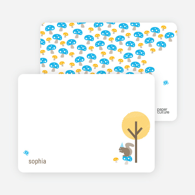 Personal Stationery for Forest Themed Modern Birthday Invitation - Apricot
