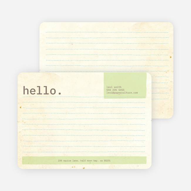 Rustic Paper Stationery - Mint Leaf