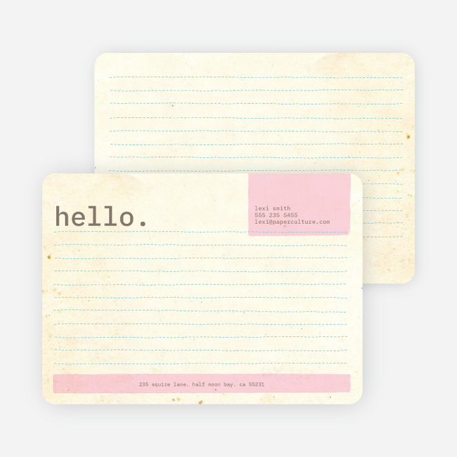 Rustic Paper Stationery - Pink Chalk