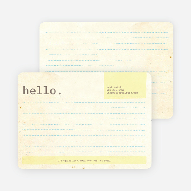 Rustic Paper Stationery - Light Lemon