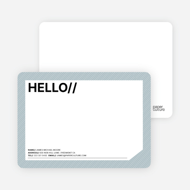 A Simple Hello: Modern Stationery - Blue Tea
